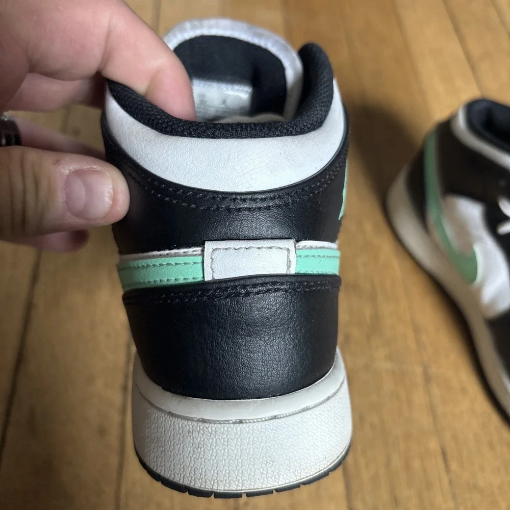 Nike Shoes Womens 6.5 Youth 5Y Air Jordan 1 Mid White Green Glow Black Sneakers